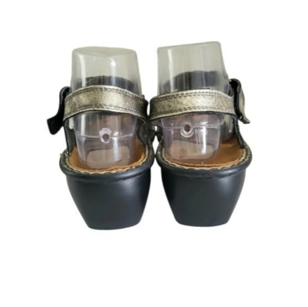 39 NAOT Faso Leather Metallic Metal Slingback Open Toe Sandal Shoe Women 8 8.5